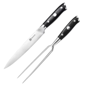 D9 Professioneel RVS Vlees Mes en Vork 20 cm