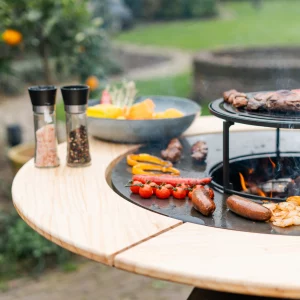 BBQ Plancha Mesa Houten Omranding 80cm