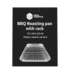 BBQ braadschaal met rooster 31 x 24 x 2,5 cm | Grill Fanatics