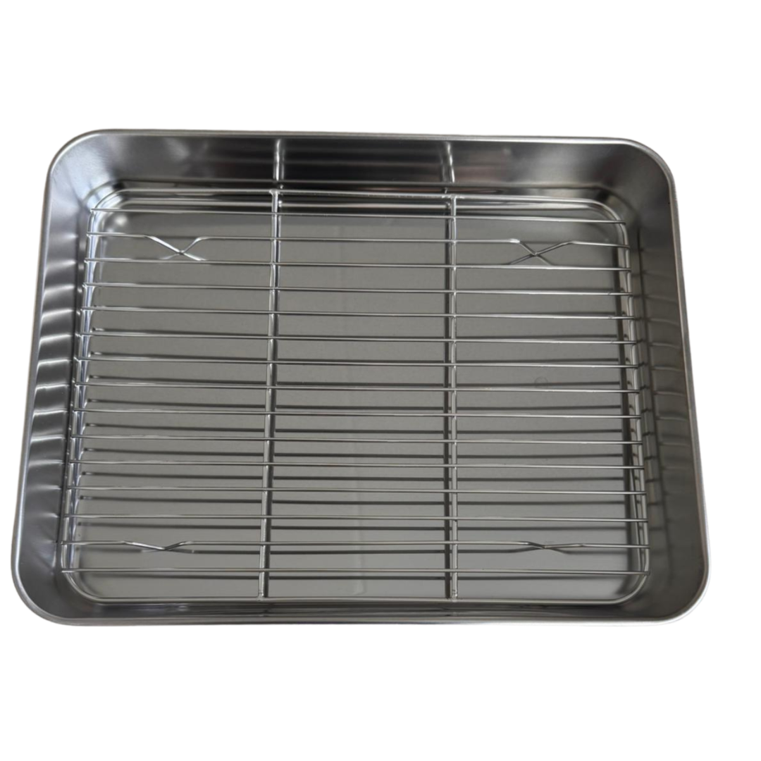 BBQ braadschaal met rooster 31 x 24 x 5 cm | Grill Fanatics BBQ braadschaal met rooster 31 x 24 x 5 cm | Grill Fanatics