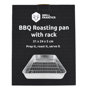 BBQ braadschaal met rooster 31 x 24 x 5 cm | Grill Fanatics